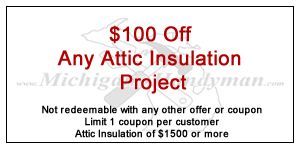 Coupon - $100 off Attic Insulation of $1500 or more.
